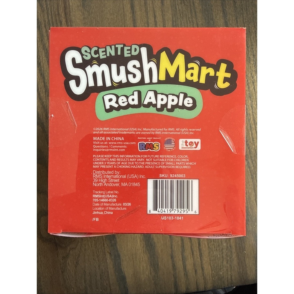 Crazy Fun SmushMart Red Apple Scented Tactile Squeeze Toy 6+ Years - Picture 4 of 4